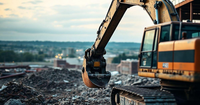 Loca&ccedil;&atilde;o de escavadeira com rompedor hidr&aacute;ulico