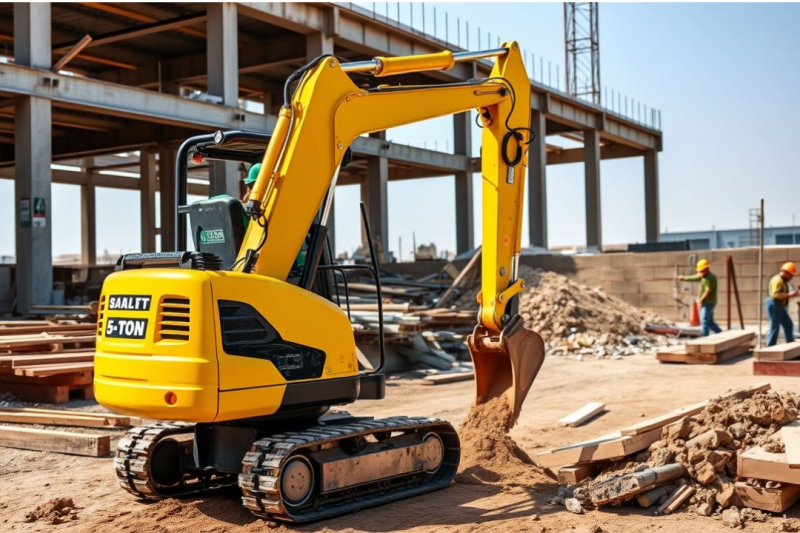 Mini Escavadeira 5 Toneladas: Eficiência em Obras